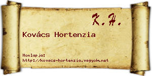Kovács Hortenzia névjegykártya